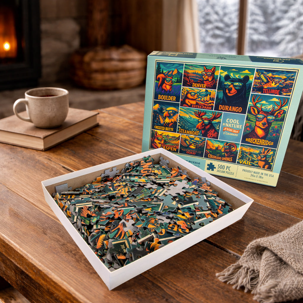 Colorado Travel Poster Puzzle –– 500-Piece Wildlife Adventure