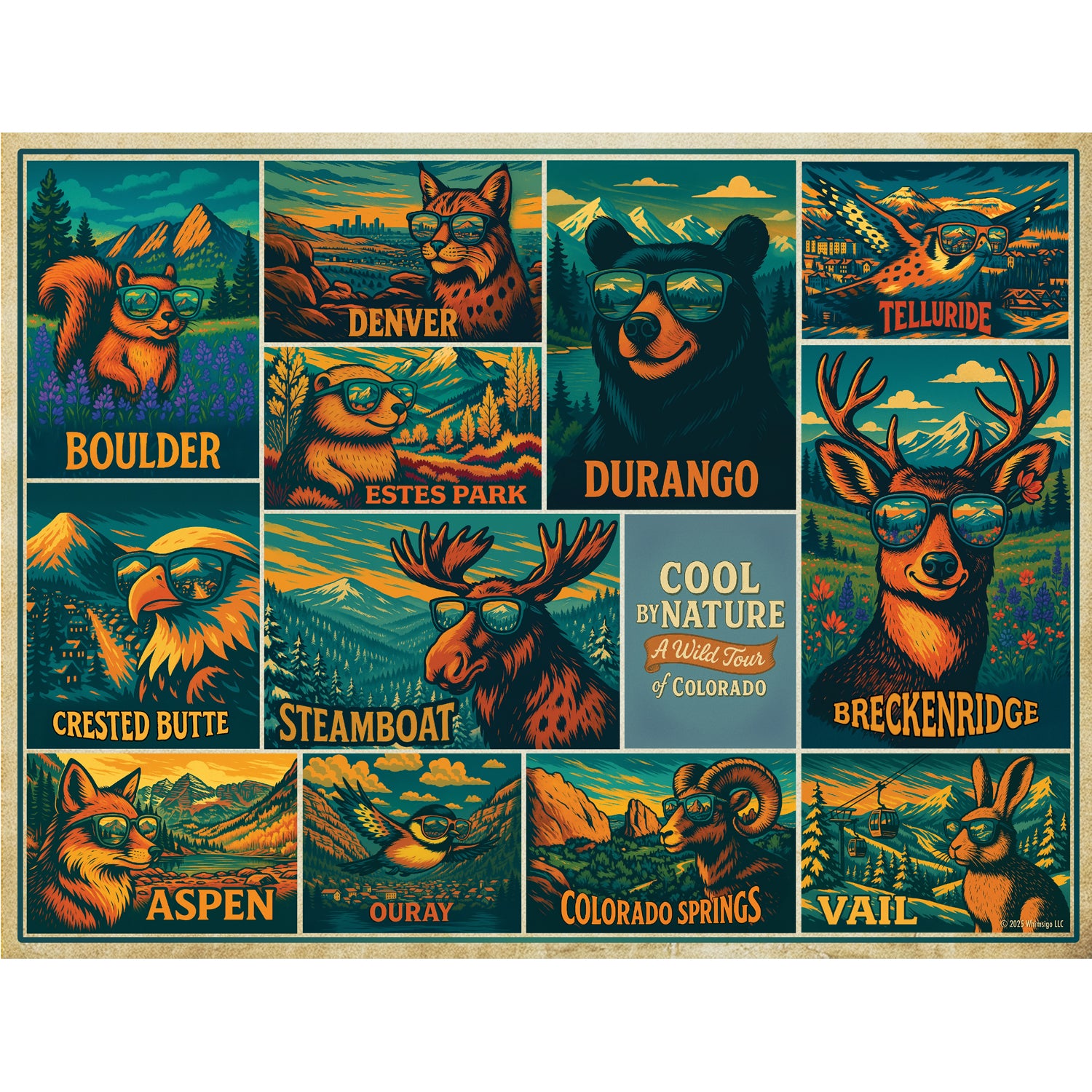 Colorado Travel Poster Puzzle –– 500-Piece Wildlife Adventure