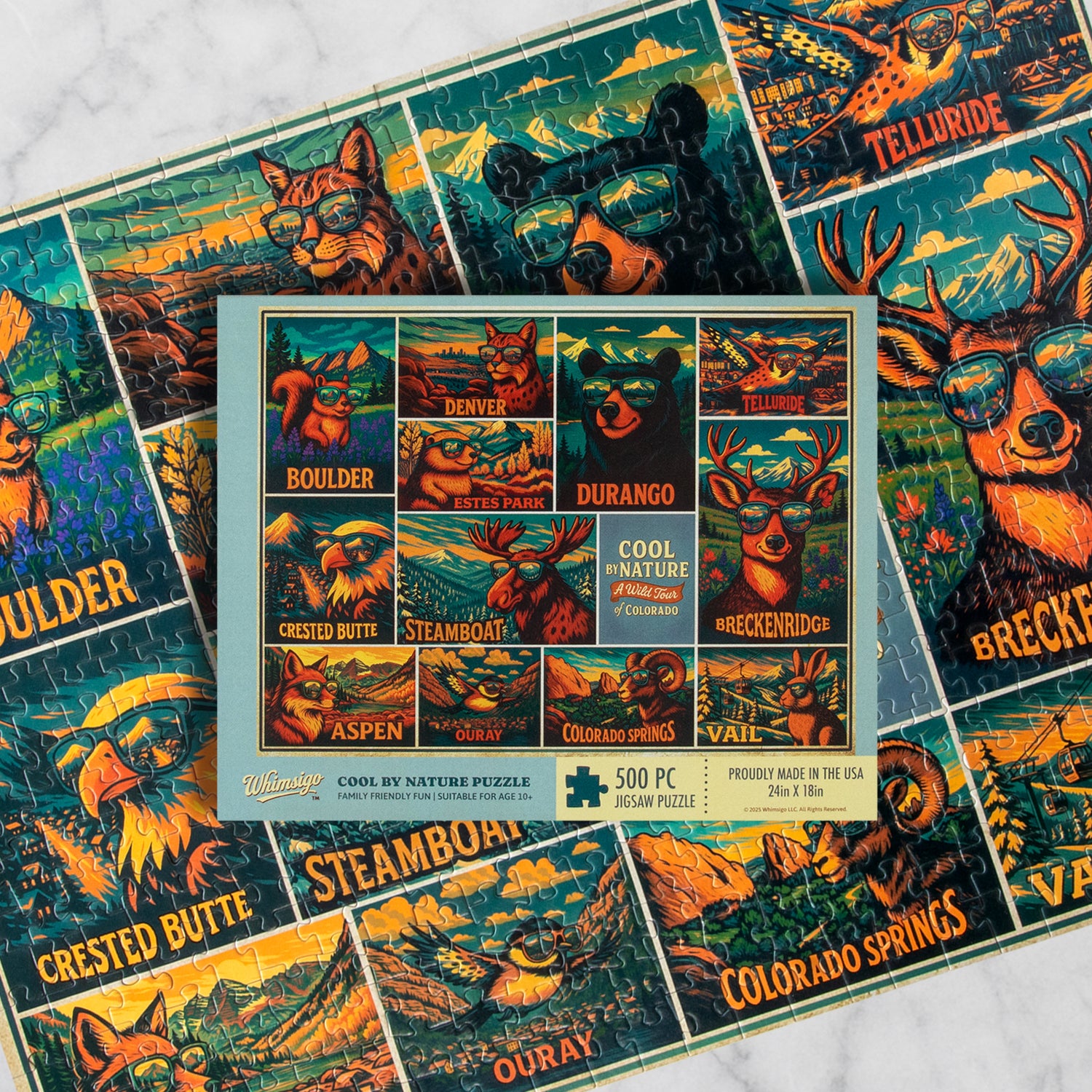 Colorado Travel Poster Puzzle –– 500-Piece Wildlife Adventure